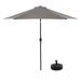 Greemotion Set of 2 Halo 9Ft Gray Tilting Fabric Patio Umbrella with Base