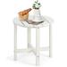 Costway 18 Patio Round Adirondack Side Table Weather Resistant HDPE Garden White