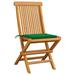 Suzicca Patio Chairs with Green Cushions 2 pcs Solid Teak Wood