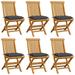 Patio Chairs with Anthracite Cushions 6 pcs Solid Teak Wood