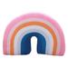 Hesroicy Rainbow Pillow Soft Texture Room Decor Colorfast Stuffed Rainbow U Shape Kid Pillow for Home