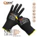 1 Pair Black HPPE Cut 5 Protection Work Safety Gloves Thin Breathable PU Palm Coated Abrasion Snug Grip Dexterity Cut Protect From Sharp Glasses Metal Work Construction Size L