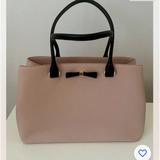 Kate Spade Bags | Kate Spade New York Leather Large Tote Bow Shoulder Bag Pink | Color: Black/Pink | Size: Large