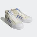 Sneaker ADIDAS ORIGINALS "NIZZA PLATFORM MID" Gr. 40,5, blau (off white, blue fusion, cloud white) Schuhe Schnürstiefeletten