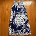 J. Crew Dresses | J Crew Navy Blue White Beach Turtle Halter Neck Dress Sz 4 | Color: Blue/White | Size: 4