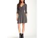 Free People Dresses | Free People Heartstopper Mini Dress V Neck Cutout Back Long Sleeve Black Medium | Color: Black/Gray | Size: M