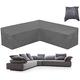 BOSKING Patio Furniture Sectional Couch Cover Grey 420D Oxford Waterproof Garden Rattan Corner Sofa Furniture Protector Covers for Outdoor Indoor Veranda