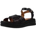 Geox Women's D Eolie Espadrille Wedge Sandal, Black, 7 UK