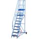 12 Tread Mobile Warehouse Steps | ANTI-SLIP STEP EN131-7 | 4m Portable Safety Ladder Stairs & Wheels – 3m Platform Height – Handrail & Guardrail Safe Picking – STRONG STEEL FRAME Easy Movement