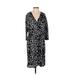 Hail3y V Neck 3/4 sleeves:23 Casual Dress - Sheath V Neck 3/4 sleeves: Black Animal Print Dresses - Women's Size Medium - Print Wash