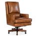 Hooker Furniture Wright Genuine Leather Executive Chair Wood/Upholstered/Metal in Brown | 45.25 H x 25.5 W x 37 D in | Wayfair EC387-C7-085