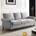 Alcott Hill® Babette 82.68" Round Arm Sofa Polyester in Gray | 34.5 H x 82.68 W x 31.89 D in | Wayfair F030B226FE5B412A8E3570E0FC4E6EC1