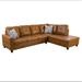 Brown Sectional - Ebern Designs Bhikhari 103.5" Wide Faux Leather Modular Sofa & Chaise Faux Leather | 35 H x 103.5 W x 74.5 D in | Wayfair