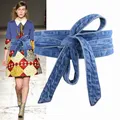 Ceinture large en denim pour femme ceinture longue ceinture en toile corset Cummerbund ceinture