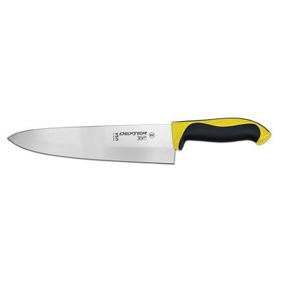 Dexter Russell S360-10Y-PCP Dexter 360 10" Stamped Chef's Knife w/ Straight Edge, Carbon Steel, 10" DEXSTEEL Blade, Yellow Handle