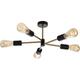 Contemporary Matt Black and Brushed Gold Ceiling Pendant Light 5 x 60W E27