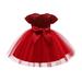 Fesfesfes Girls Baby Princess Dress Long Skirt Solid Tulle Dress Bowknot Performance Dress Skirt Dress Clearance