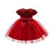 Fesfesfes Girls Baby Princess Dress Long Skirt Solid Tulle Dress Bowknot Performance Dress Skirt Dress On Sale