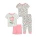 Komar Kids Girls Peppa Pig Yay for Today 4 Piece Cotton Toddler Pajamas (2T)