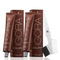 Igora Color10 3-0 Dark Brown Permanent 10 Minute Hair Colors and M Hair Designs Tint Brush/Comb (Bundle 3 items)