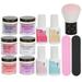 Nail Powder Dipping Powder Nail Dipping Powder Nail Art Powder Base Coat Nail Dipping Powder Set Nail Art Powder Top Base Coat Gel Dust Brush Manicure Tool SetK1213