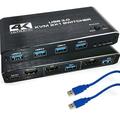 HDMI KVM Switch 4K@60HZ USB 3.0 Switch HDMI 2 in 1 Out KVM Switch Box Keyboard Mouse Printer Switcher HDMI2.0 Ports + 4X USB KVM Ports KVM Switch 2 Computers 1 Monitor with 2 USB Cables Support 4K@60H