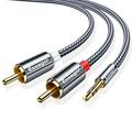 Copper Shield Converter Smartphone Speaker Cable Audio Cable 3.5mm jack to 2RCA Auxiliary Audio Cable RCA Cable 3M