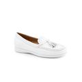 Wide Width Women's Dawson Casual Flat by Trotters in White (Size 10 W)