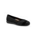 Wide Width Women's Danni Flat by Trotters in Black Nubuck (Size 10 W)