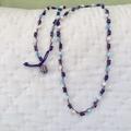 Anthropologie Jewelry | Anthropology Blue White Beaded Long Necklace | Color: Blue/White | Size: 30” Long