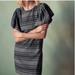 Anthropologie Dresses | Anthropologie Moon River Striped Midi Dress Xs | Color: Black/Gray | Size: Xs