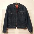 Levi's Jackets & Coats | Levis Dark Denim Plaid Lined Jacket | Color: Black/Red | Size: 40