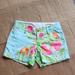 Lilly Pulitzer Shorts | Lilly Pulitzer The Callahan Light Blue Fruit Themed Shorts-00 | Color: Blue/Green | Size: 00