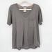 Anthropologie Tops | Dolan Left Coast Collection V-Neck T-Shirt Gray Size Xs Front Pocket Cotton | Color: Gray | Size: Xs