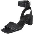 Pepe Jeans Women's Altea Young Mid Heels Sandals, Black, 8 UK