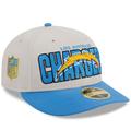 Men's New Era Stone/Powder Blue Los Angeles Chargers 2023 NFL Draft Low Profile 59FIFTY Fitted Hat