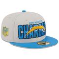 Men's New Era Stone/Powder Blue Los Angeles Chargers 2023 NFL Draft On Stage 59FIFTY Fitted Hat