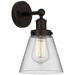 Edison Small Cone 7" Oil Rubbed Bronze Sconce w/ Clear Shade