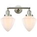 Bullet 18" 2-Light Brushed Satin Nickel Bath Light w/ Matte White Shad