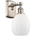 Eaton 6" Brushed Satin Nickel Sconce w/ Matte White Shade