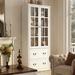 Winston Porter Joslyne Curio Cabinet Wood/Glass in White | 78.7 H x 31.5 W x 15.7 D in | Wayfair 2201B9A26BDD4859986534E730F5C2B6