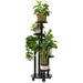 Ebern Designs Cirota Round Multi-tiered Plant Stand Wood/Manufactured Wood in Black | 35 H x 13 W x 13 D in | Wayfair