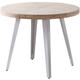 Pegane - Table à manger ronde extensible en bois coloris chêne nordique pieds blanc - diamètre