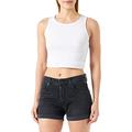 Replay Damen Jeans Shorts Anyta Baggy-Fit mit Stretch, Grau (Dark Grey 097), W29