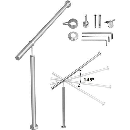 Hengda Edelstahl Eingangsgeländer 80 x 90 cm Handlauf Geländer für Treppen Wandhandlauf