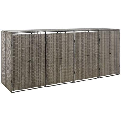Vidaxl - Mülltonnenbox für 4 Tonnen Grau 274x80x117 cm Poly Rattan Image