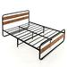 Costway Arc Platform Bed with Headboard and Footboard-Queen Size