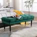 Tufted Bench Modern Velvet Button Rectangle with Metal Legs