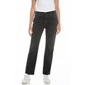 Replay Damen Jeans Maijke Straight-Fit mit Stretch, Schwarz (Black 098), W31 x L30