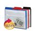 Smead Poly Project Organizer with Zip Pouch 2-Sections 1/3-Cut Tab Letter Size Assorted Colors 3/Pack